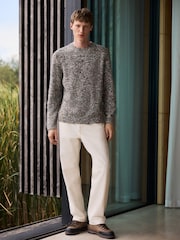 Green Multi Twisted Yarn Crew Neck Knitted Jumper - Image 2 of 8