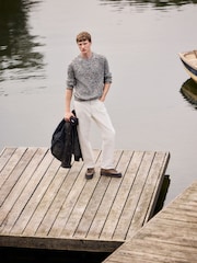 Green Multi Twisted Yarn Crew Neck Knitted Jumper - Image 3 of 8