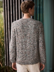 Green Multi Twisted Yarn Crew Neck Knitted Jumper - Image 5 of 8