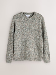 Green Multi Twisted Yarn Crew Neck Knitted Jumper - Image 6 of 8