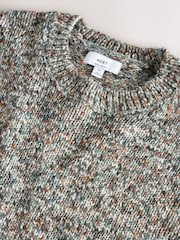 Green Multi Twisted Yarn Crew Neck Knitted Jumper - Image 7 of 8