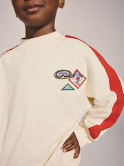 Ecru Ski Badge Oversized Sweatshirt (3-16yrs) - Image 6 of 10