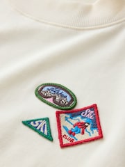 Ecru Ski Badge Oversized Sweatshirt (3-16yrs) - Image 9 of 10
