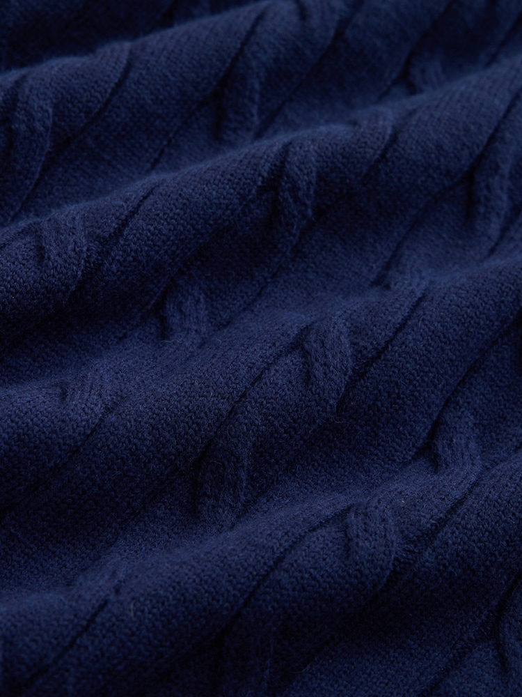 Bleumarin albastru - Cable Knit V-Neck Vest - Imaginea 7 din 7 Bleumarin albastru - Cable Knit V-Neck Vest - Imaginea 7 din 7
