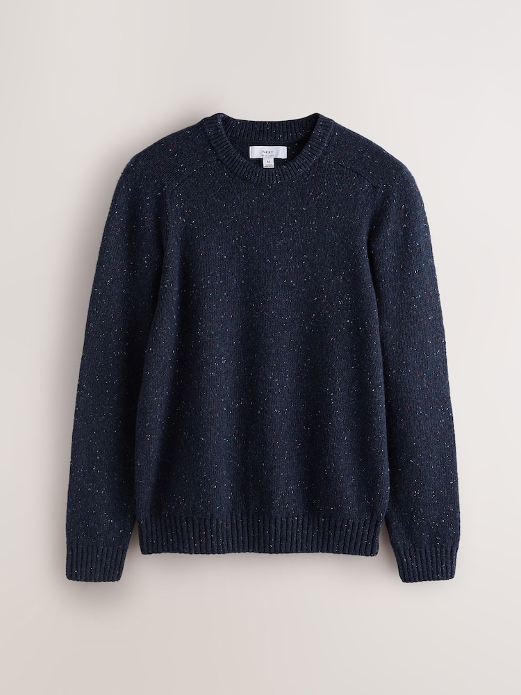 Navy Blue Knitted Crew Neck Jumper - Image 1 of 1