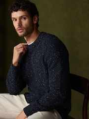Navy Blue Knitted Crew Neck Jumper - Image 3 of 6