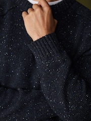 Navy Blue Knitted Crew Neck Jumper - Image 5 of 6