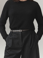 Grey N. Premium Skinny Made In Italy Leather Belt - Image 1 of 3