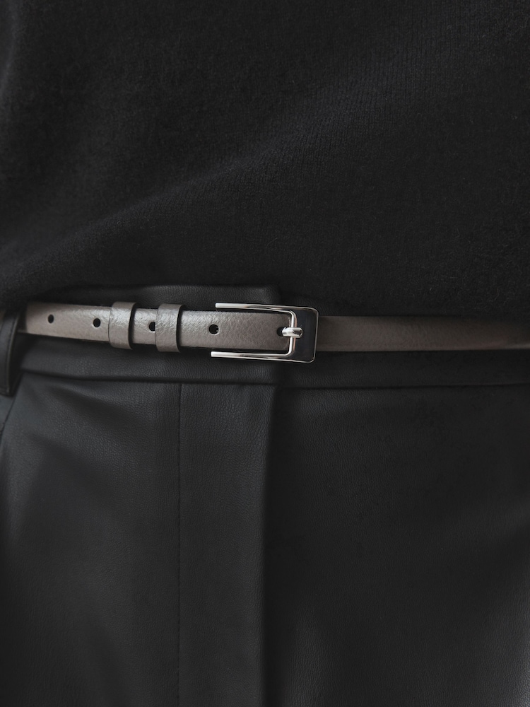 Grey N. Premium Skinny Made In Italy Leather Belt - Image 3 of 3