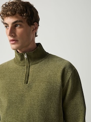 Green Logo Chenille Zip Neck Jumper - Image 5 of 5