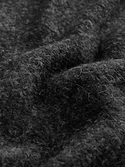 Charcoal Grey Relaxed Fit Cosy Crew Neck Jumper with Wool - Image 3 of 3