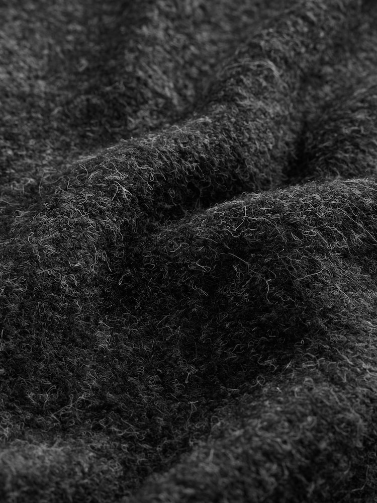 Charcoal Grey Relaxed Fit Cosy Crew Neck Jumper with Wool - Image 3 of 3 Charcoal Grey Relaxed Fit Cosy Crew Neck Jumper with Wool - Image 3 of 3