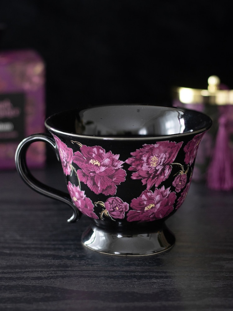 Something Different Dark Floral Print Teacup - 4의 이미지 1