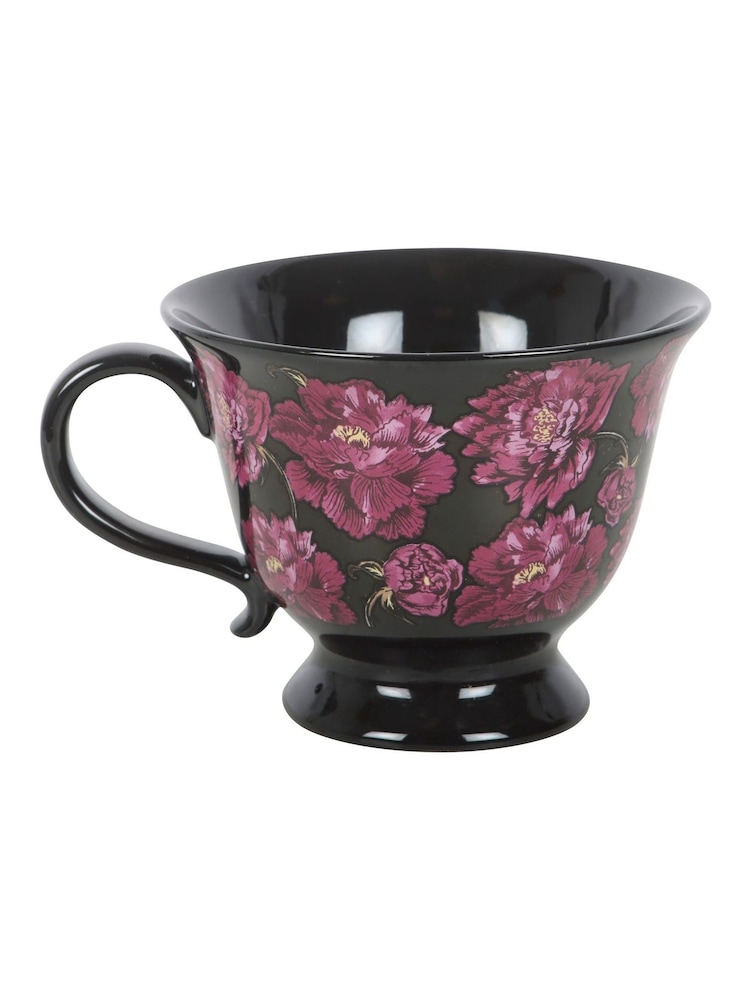 Something Different Dark Floral Print Teacup - 4의 이미지 2