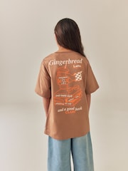Rust Gingerbread Latte Oversized Graphic T-Shirt (3-16yrs) - Image 1 of 7