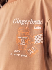 Rust Gingerbread Latte Oversized Graphic T-Shirt (3-16yrs) - Image 3 of 7