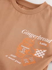 Rust Gingerbread Latte Oversized Graphic T-Shirt (3-16yrs) - Image 7 of 7