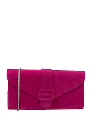 Lotus Pink Clutch Bag with Chain - Image 1 of 4