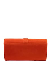 Lotus Orange Clutch Bag with Chain - Image 2 of 4