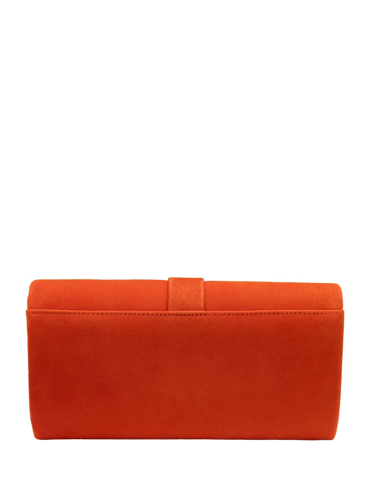 Lotus Orange Clutch Bag with Chain - Image 2 of 4