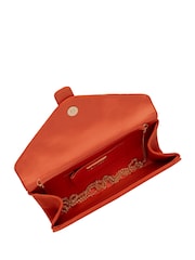 Lotus Orange Clutch Bag with Chain - Image 3 of 4