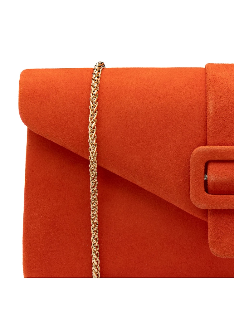 Lotus Orange Clutch Bag with Chain - Image 4 of 4