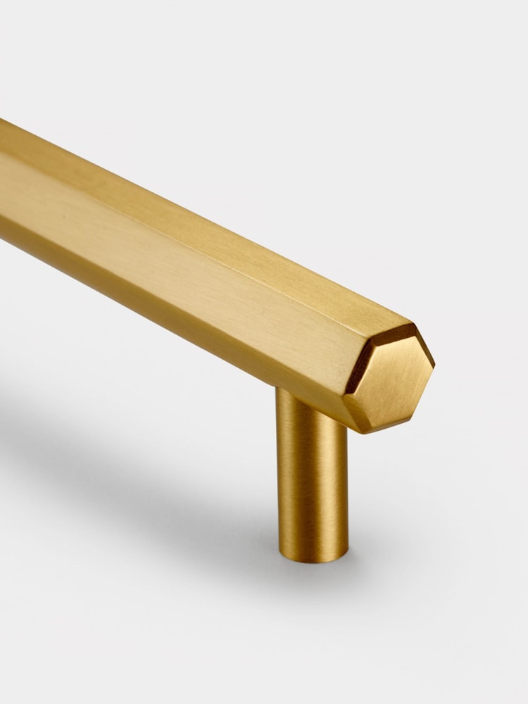 Pushka Home Gold Hexagonal Cabinet Bar Handle - Image 1 of 3 Pushka Home Gold Hexagonal Cabinet Bar Handle - Image 1 of 3