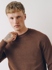 Brown Textured Knitted Jumper - Image 6 of 6