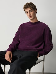 Purple Chenille Crew Neck Jumper - Image 1 of 7