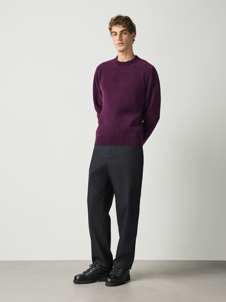 Purple Chenille Crew Neck Jumper - Image 2 of 7