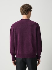 Purple Chenille Crew Neck Jumper - Image 3 of 7