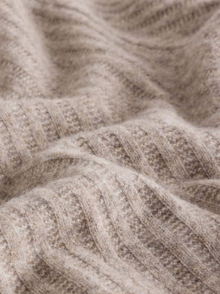Neutral Cosy Knit Polo Shirt with Wool - Image 8 of 8 Neutral Cosy Knit Polo Shirt with Wool - Image 8 of 8