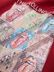Red Sequin Rolling Stones Oversized T-Shirt (3-16yrs) - Image 7 of 8