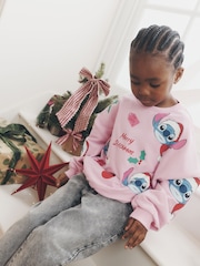 Pink Disney Stitch Christmas Sweatshirt (3-16yrs) - Image 11 of 12