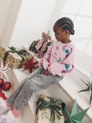Pink Disney Stitch Christmas Sweatshirt (3-16yrs) - Image 12 of 12