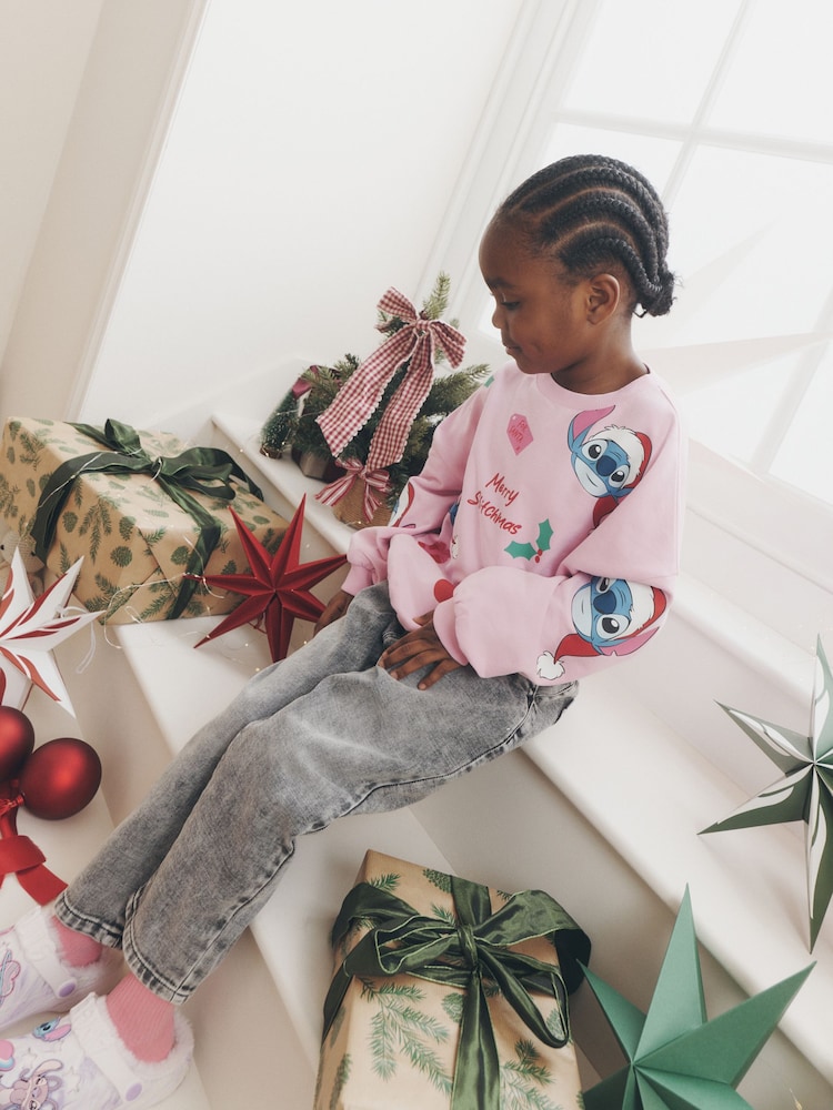 Pink Disney Stitch Christmas Sweatshirt (3-16yrs) - Image 12 of 12 Pink Disney Stitch Christmas Sweatshirt (3-16yrs) - Image 12 of 12