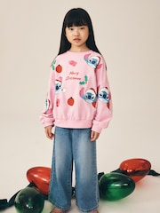 Pink Disney Stitch Christmas Sweatshirt (3-16yrs) - Image 4 of 12