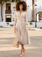 Sosandar Spot Print Tie Waist Shirt Dress - Slika 1 od 5