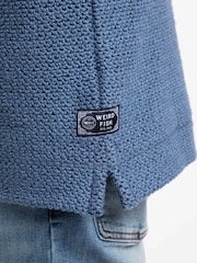 Weird Fish Blue Bakersfield Button Neck Hooded Macaroni Sweatshirt - Image 5 of 7