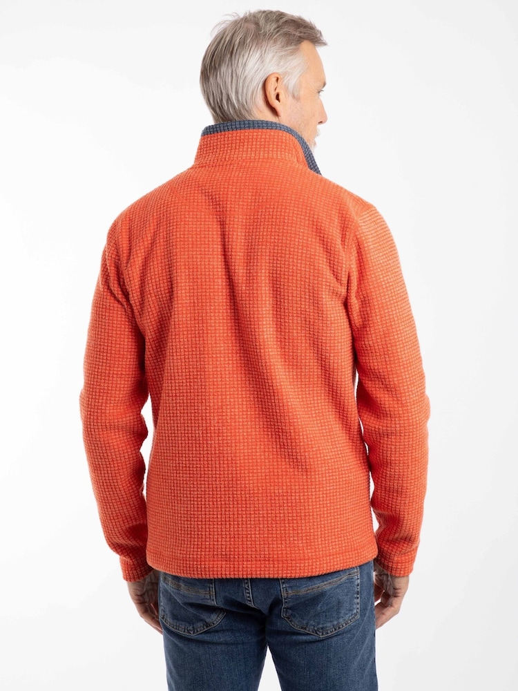 Weird Fish Orange Newark Quarter Zip Grid Fleece - Image 2 of 7
