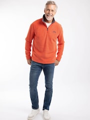 Weird Fish Orange Newark Quarter Zip Grid Fleece - Image 3 of 7