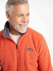 Weird Fish Orange Newark Quarter Zip Grid Fleece - Image 4 of 7