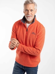 Weird Fish Orange Newark Quarter Zip Grid Fleece - Image 5 of 7