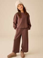 Chocolate Brown Long Sleeve Wide Leg Set (3-16yrs) - Image 1 of 4