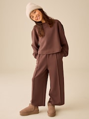 Chocolate Brown Long Sleeve Wide Leg Set (3-16yrs) - Image 2 of 4