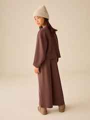 Chocolate Brown Long Sleeve Wide Leg Set (3-16yrs) - Image 3 of 4