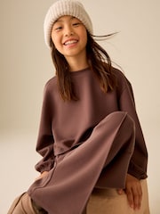 Chocolate Brown Long Sleeve Wide Leg Set (3-16yrs) - Image 4 of 4