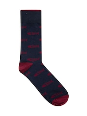 Weird Fish Blue Ronan Branded Bones Socks 3 Pack - Image 5 of 8