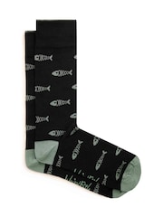 Weird Fish Blue Ronan Branded Bones Socks 3 Pack - Image 8 of 8