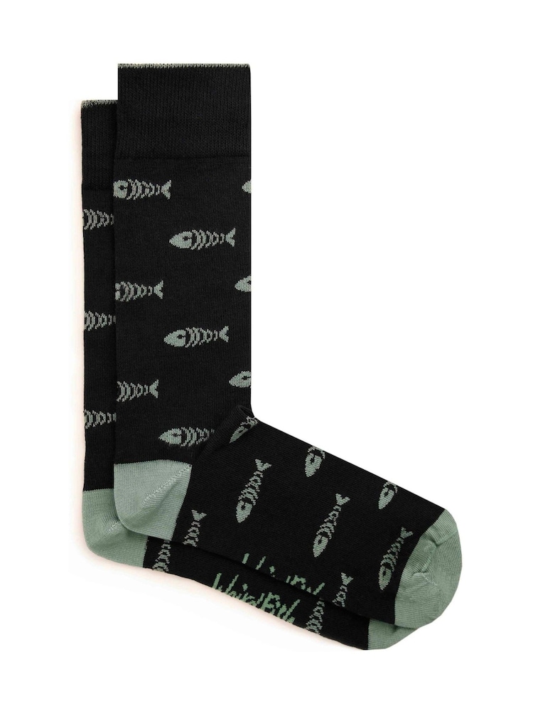 Weird Fish Blue Ronan Branded Bones Socks 3 Pack - Image 8 of 8